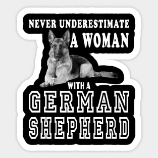 Never Underestimate A Woman With A German Shepherd Sticker